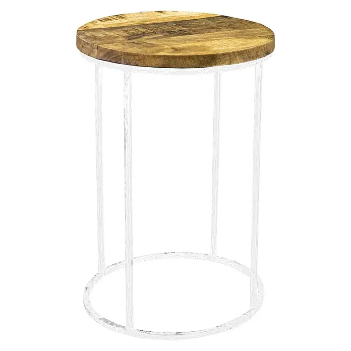 Beistelltisch - Ø x H: 33 x 45 cm, Mangoholz - Vorderansicht