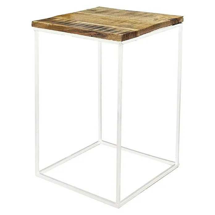 Beistelltisch - 36 x 36 x 50 cm, Mangoholz - Diagonale Ansicht