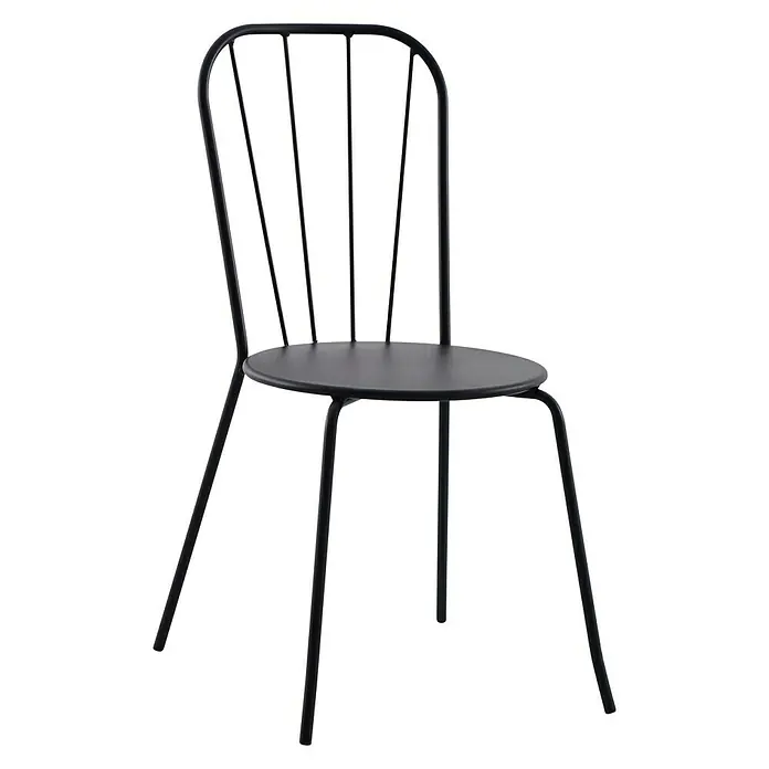 Sunfun Melina Stapelstuhl - B x T x H: 45 x 56,5 x 85,5 cm, Schwarz, Stapelbar - Diagonale Ansicht
