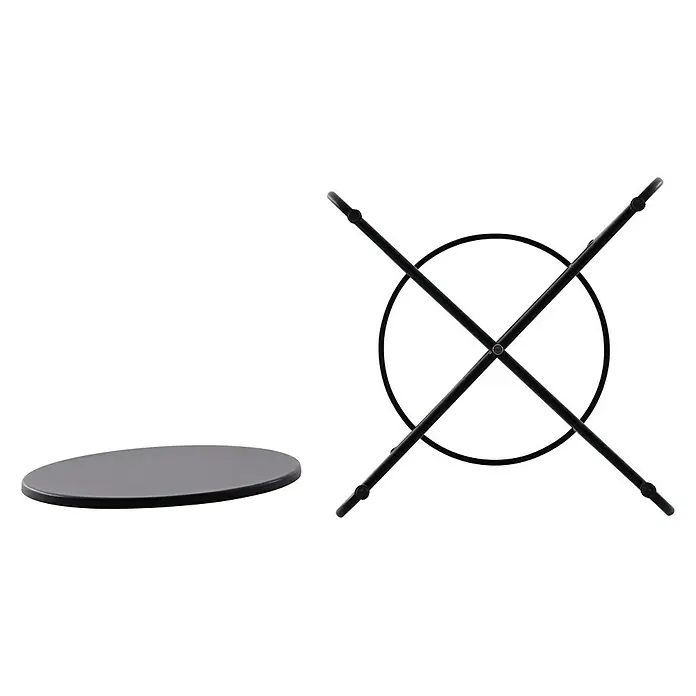 Sunfun Melina Garten-Beistelltisch rund - L x B x H: 60 x 60 x 57,5 cm, Schwarz - Vorderansicht