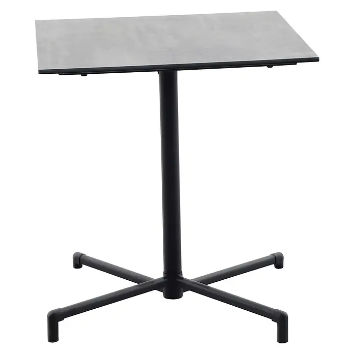 Sunfun Melina Balkontisch - L x B x H: 70 x 70 x 73 cm, Hochdruck-Schichtpressstoff (HPL), Schwarz, Klappbar - Diagonale Ansicht