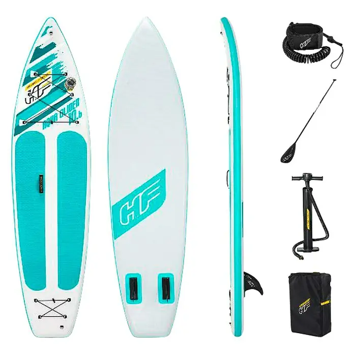 Hydro-Force SUP-board Aqua glider set - l x b x h: 320 x 79 x 12 cm, Belasting: 110 kg, Opblaasbaar - Diagonaal zicht
