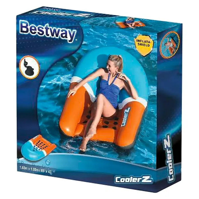 Hydro-Force Luchtbed Aqua Breeze Float - l x b x h: 157 x 100 x 35 cm - Diagonaal zicht