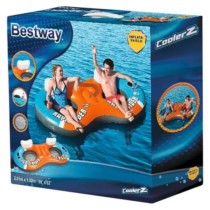 Hydro-Force Band Rapid Rider Tube X2 - l x b x h: 240 x 122 x 50 cm, Belasting: 180 kg - Diagonaal zicht