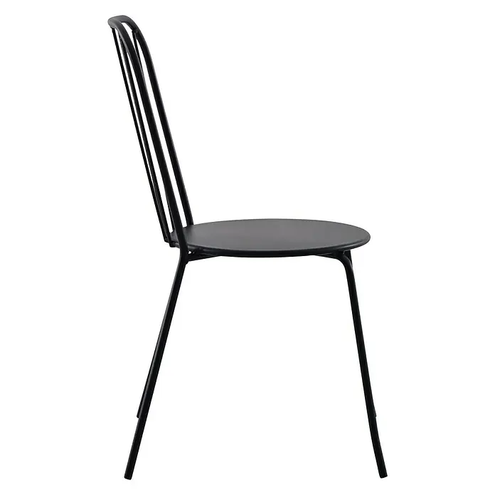 Sunfun Melina Stapelstuhl - B x T x H: 45 x 56,5 x 85,5 cm, Schwarz, Stapelbar - Rechte Seitenansicht