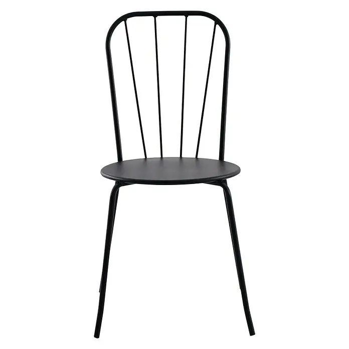Sunfun Melina Stapelstuhl - B x T x H: 45 x 56,5 x 85,5 cm, Schwarz, Stapelbar - Vorderansicht
