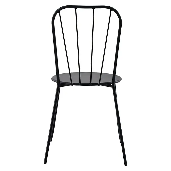 Sunfun Melina Stapelstuhl - B x T x H: 45 x 56,5 x 85,5 cm, Schwarz, Stapelbar - Vorderansicht