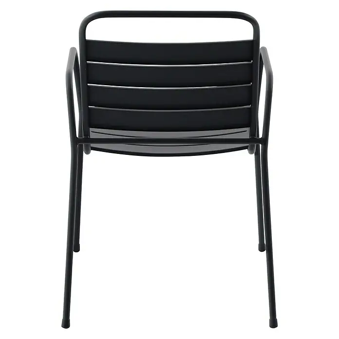 Sunfun Melina Stapelsessel - L x B x H: 64,5 x 56,5 x 84 cm, Schwarz - Rückansicht