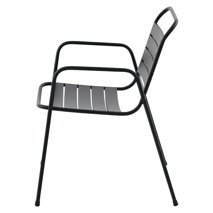 Sunfun Melina Stapelsessel - L x B x H: 64,5 x 56,5 x 84 cm, Schwarz - Linke Seitenansicht