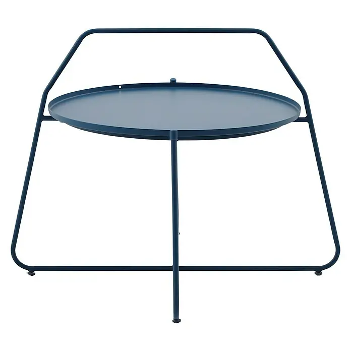 Sunfun Melina Garten-Beistelltisch rund - L x B x H: 80 x 80 x 60,5 cm, Petrol - Vorderansicht