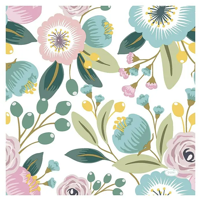 Duni Serviette - 20 Stk., 33 x 33 cm, Blossoms - Vorderansicht