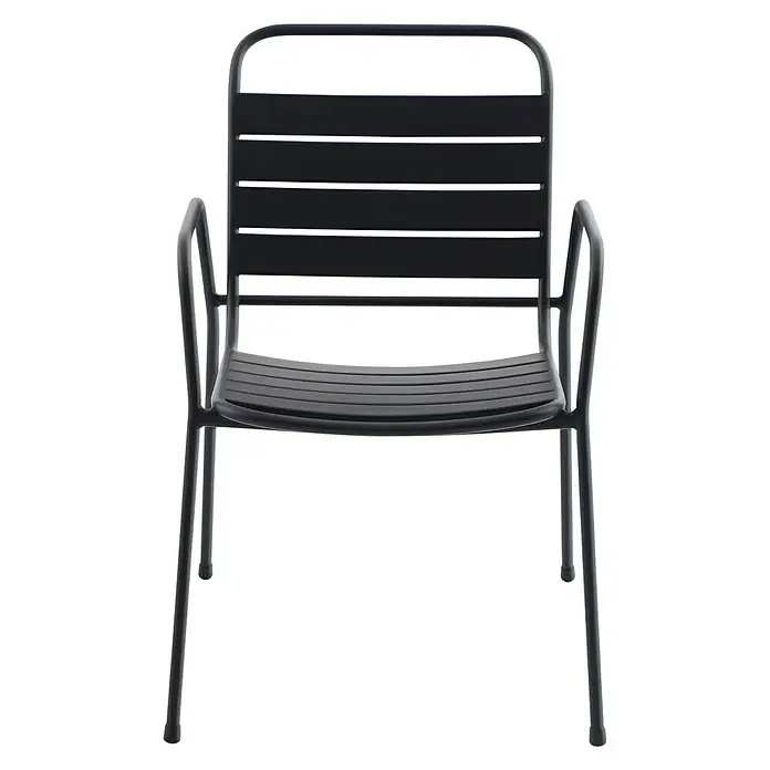Sunfun Melina Stapelsessel - L x B x H: 64,5 x 56,5 x 84 cm, Schwarz - Rückansicht