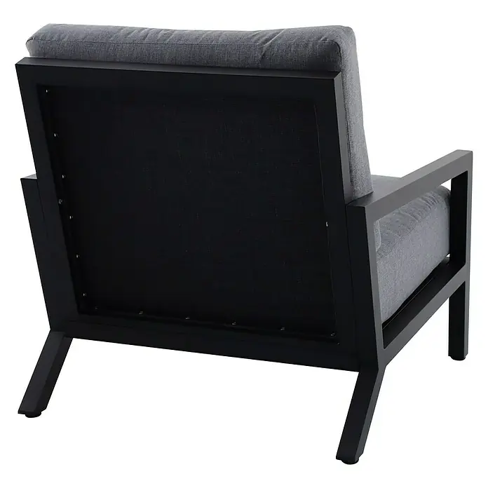 Sunfun Melina Loungesessel - B x T x H: 76,5 x 85 x 76,5 cm, Polyester, Schwarz - Diagonale Ansicht