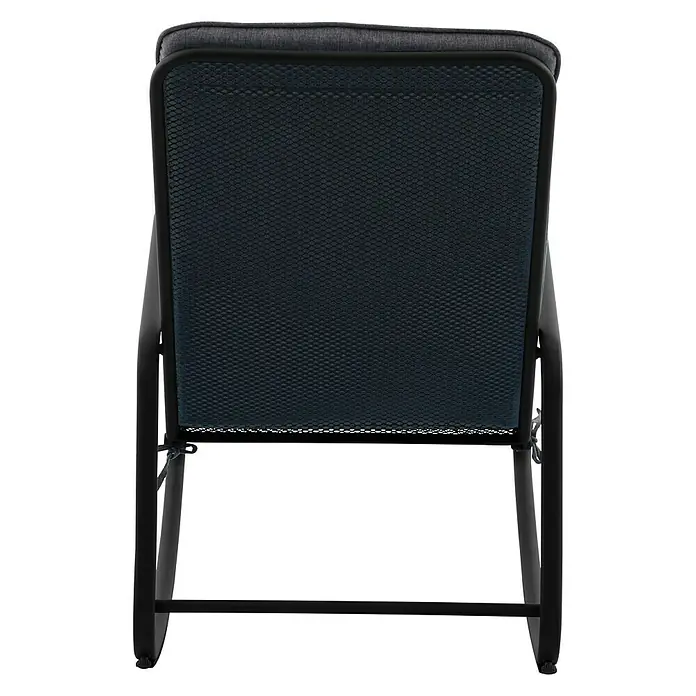 Sunfun Melina Schaukelstuhl - L x B x H: 92 x 58,5 x 91 cm, Streckmetall, Schwarz, Schaukelfunktion - Rückansicht