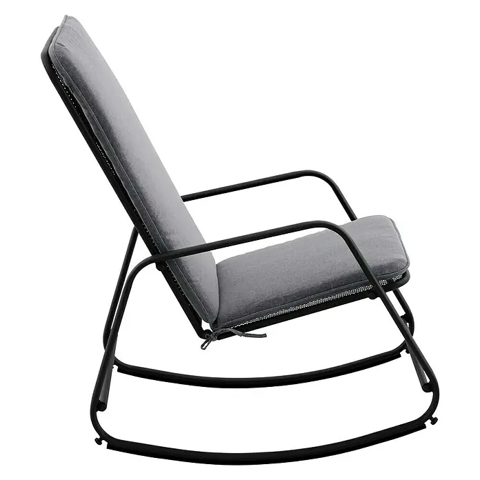 Sunfun Melina Schaukelstuhl - L x B x H: 92 x 58,5 x 91 cm, Streckmetall, Schwarz, Schaukelfunktion - Rechte Seitenansicht
