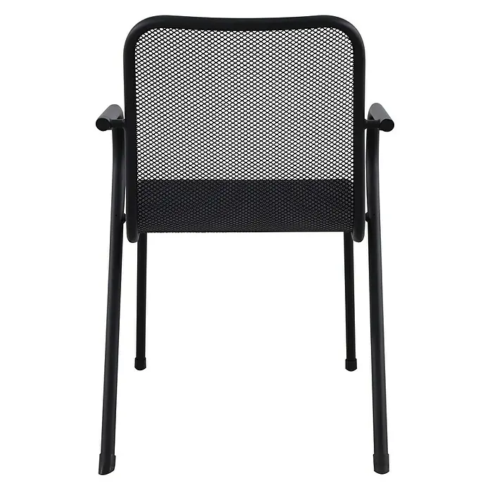 Sunfun Melina Stapelsessel - L x B x H: 66,5 x 52 x 82 cm, Schwarz, Stahl, Streckmetall - Rückansicht