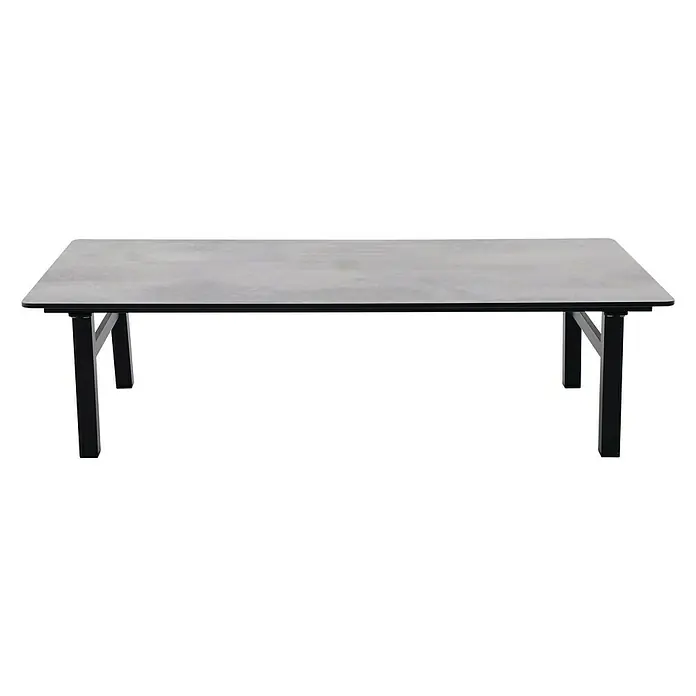 Sunfun Melina Loungetisch - L x B x H: 135 x 67 x 36 cm, Hochdruck-Schichtpressstoff (HPL), Schwarz - Vorderansicht
