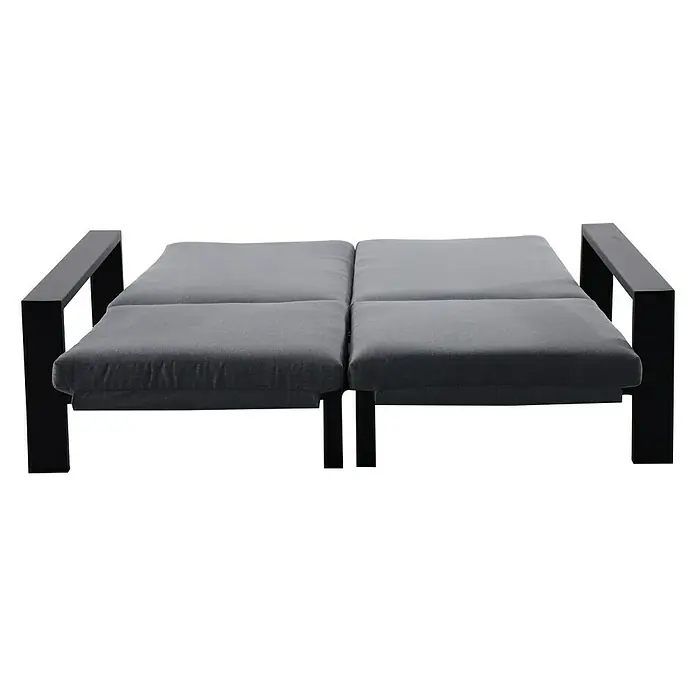Sunfun Melina Sonnenliege - L x B x H: 206 x 162 x 51 cm, Schwarz, Dunkelgrau, Rückenlehne verstellbar - Vorderansicht