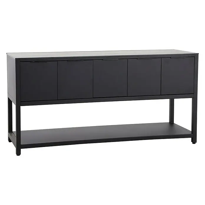 Sunfun Melina Grillküchen-Sideboard - 60 x 180 x 90 cm, Schwarz - Diagonale Ansicht