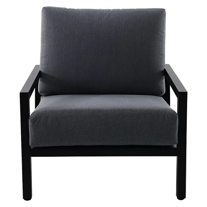 Sunfun Melina Loungesessel - B x T x H: 76,5 x 85 x 76,5 cm, Polyester, Schwarz - Vorderansicht
