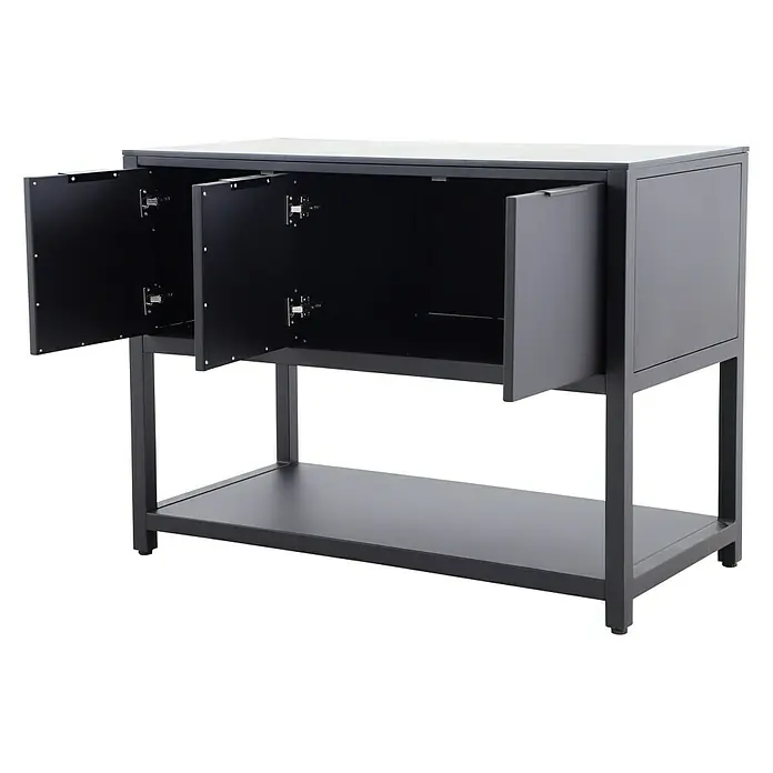 Sunfun Melina Grillküchen-Sideboard - 60 x 120 x 90 cm, Schwarz - Diagonale Ansicht