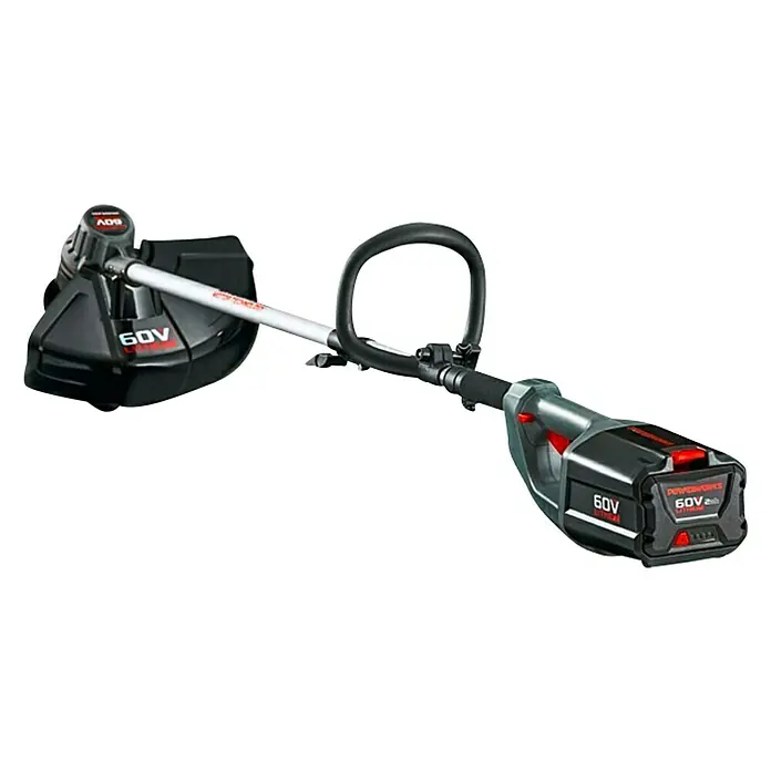 Powerworks Akku-Rasentrimmer PD60LT - 60 V, Li-Ionen, Ohne Akku, Schnittbreite: 36 cm - Diagonale Ansicht