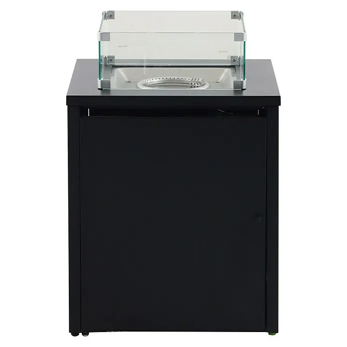 MWH Feuerstelle Palermo - 55 x 55 x 79 cm, Aluminium, Schwarz - Vorderansicht