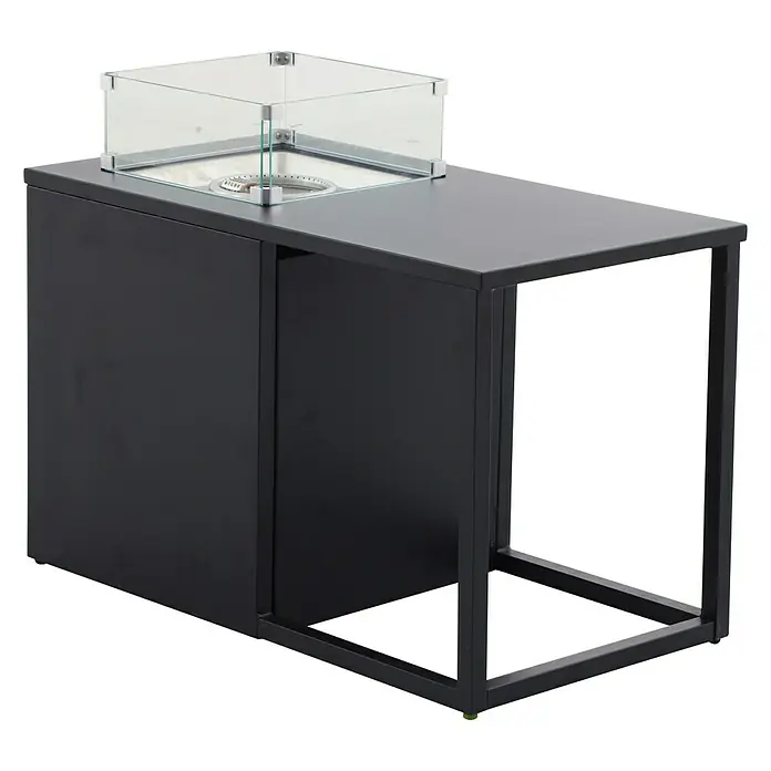 MWH Feuerstelle Palermo - 55 x 100 x 79 cm, Aluminium, Schwarz - Diagonale Ansicht