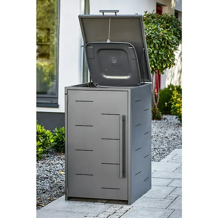 Mülltonnenbox - 67 x 81,5 cm, Stahl, Anthrazit - Stimmungsaufnahme