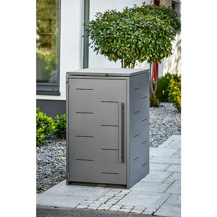 Mülltonnenbox - 67 x 81,5 cm, Stahl, Anthrazit - Stimmungsaufnahme