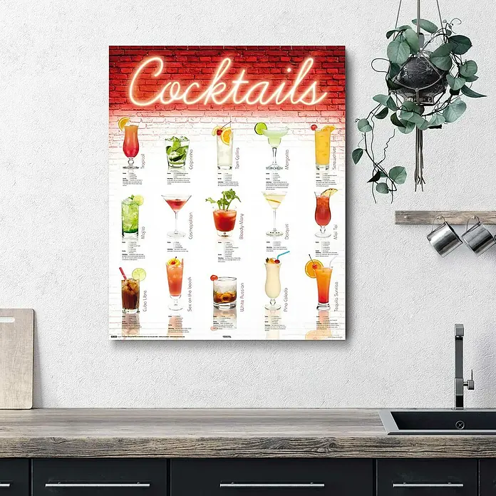 Decopanel - Cocktails German, B x H: 40 x 50 cm - Stimmungsaufnahme