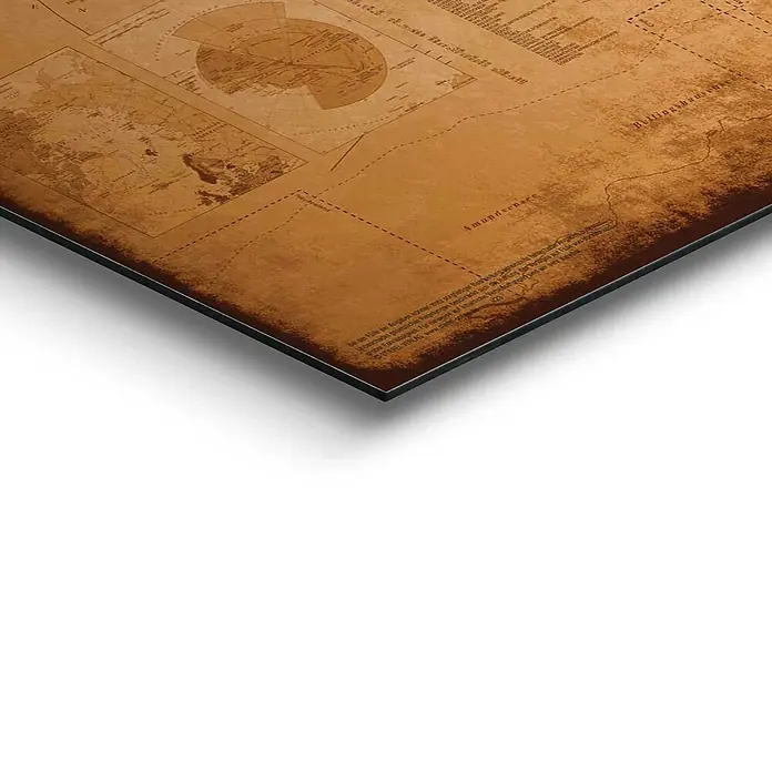 Decopanel - Weltkarte Antik Optik, B x H: 90 x 60 cm - Detailaufnahme