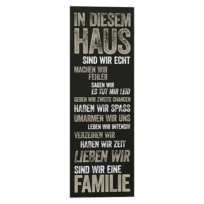Decopanel - In diesem Haus..., B x H: 30 x 90 cm - Vorderansicht