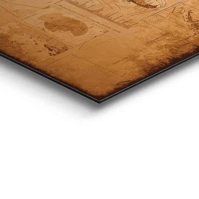 Decopanel - Weltkarte Antik Optik, B x H: 50 x 40 cm - Detailaufnahme
