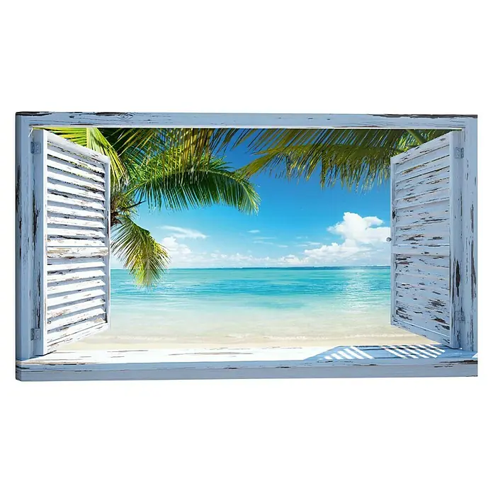 Holzbild Deco Block - Beach Shutters, B x H: 118 x 70 cm - Vorderansicht