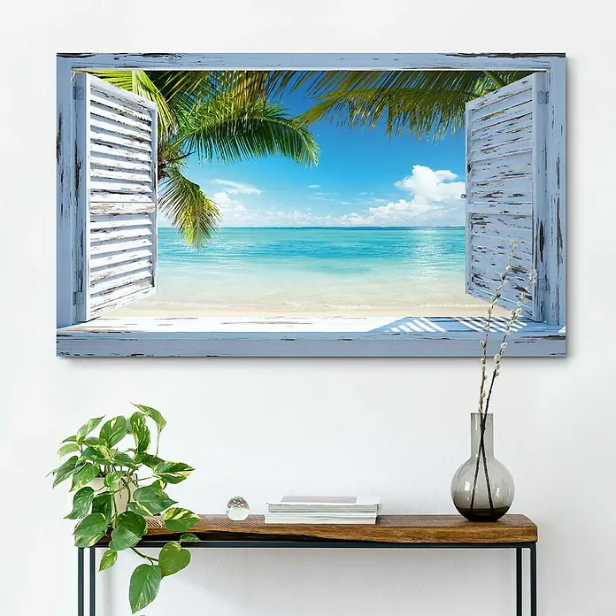 Holzbild Deco Block - Beach Shutters, B x H: 118 x 70 cm - Stimmungsaufnahme
