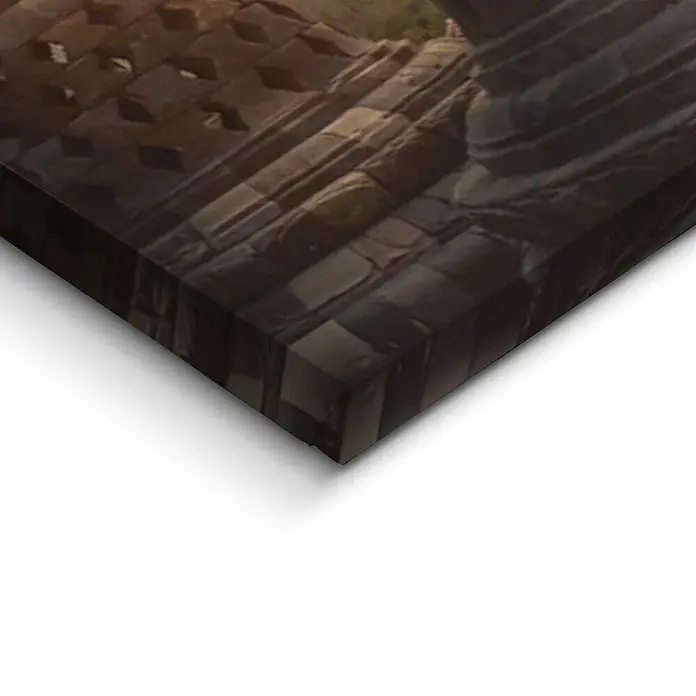 Holzbild Deco Block - Borobudur, B x H: 118 x 40 cm - Detailaufnahme