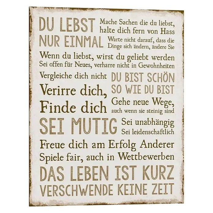 Decopanel - Das Leben, B x H: 40 x 50 cm - Vorderansicht