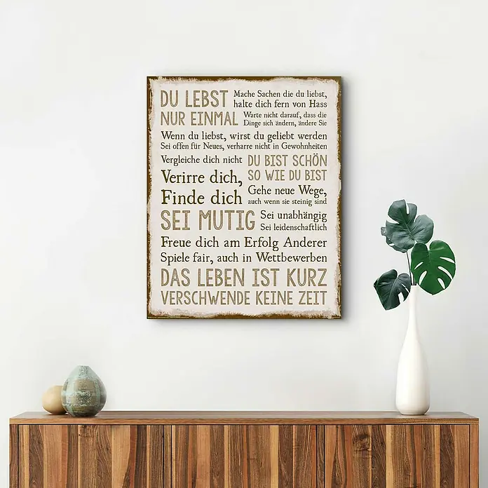 Decopanel - Das Leben, B x H: 40 x 50 cm - Stimmungsaufnahme