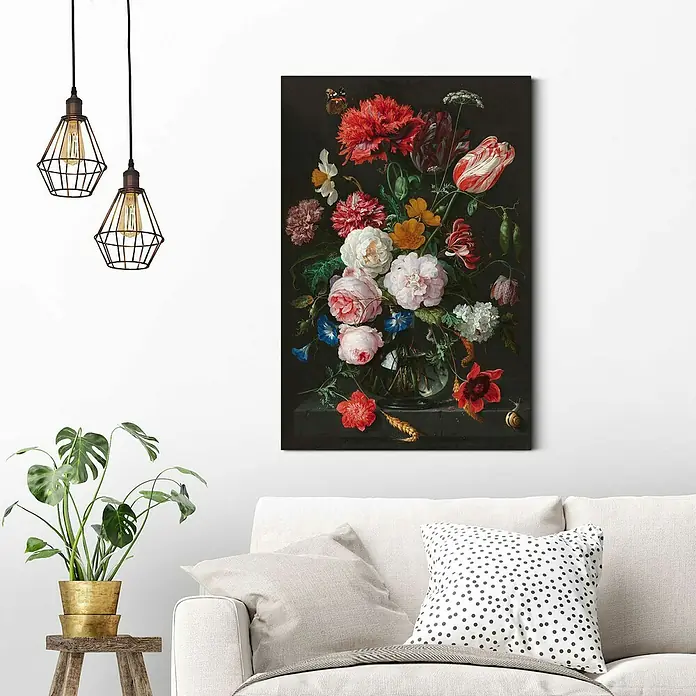 Decopanel - De Heem - Stil Life with Flowers in a Glass Vase, B x H: 60 x 90 cm - Stimmungsaufnahme