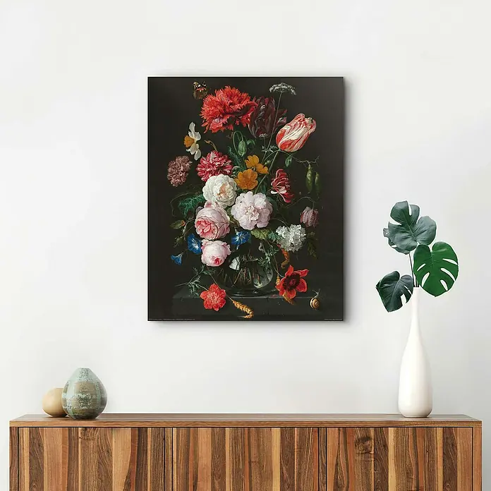 Decopanel - De Heem - Stil Life with Flowers in a Glass Vase, B x H: 40 x 50 cm - Stimmungsaufnahme