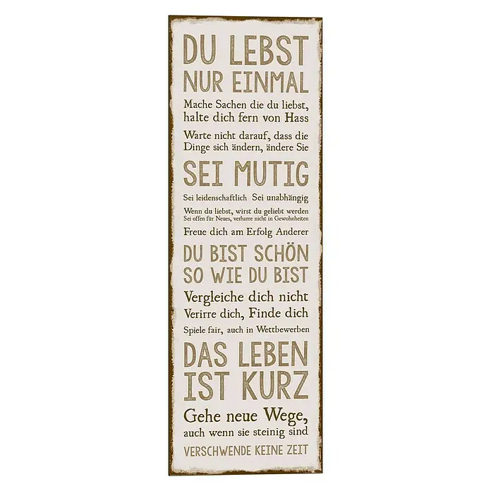 Decopanel - Das Leben, B x H: 30 x 90 cm - Vorderansicht