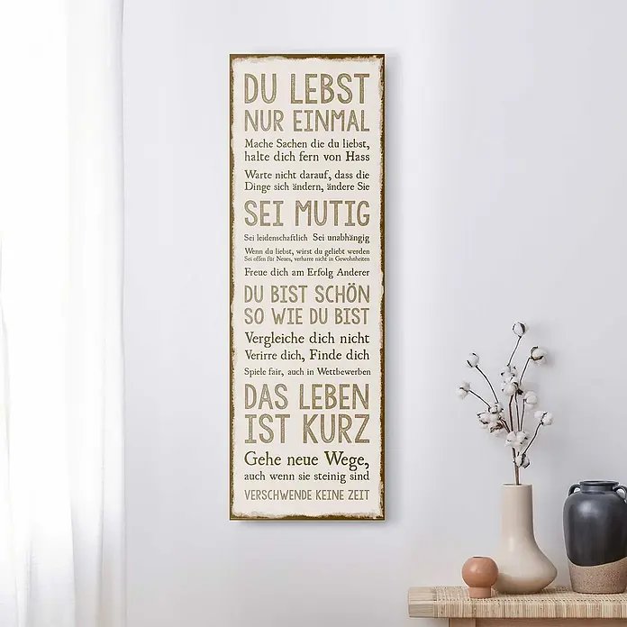 Decopanel - Das Leben, B x H: 30 x 90 cm - Stimmungsaufnahme