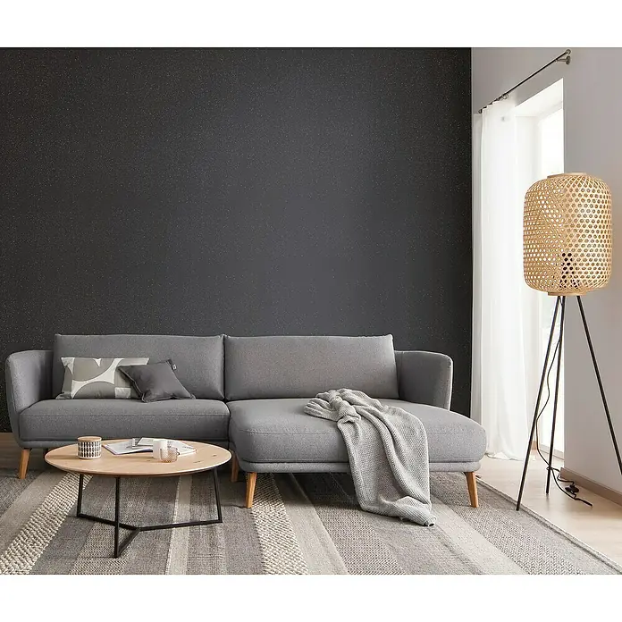 SCHÖNER WOHNEN-Farbe Trendstruktur Wandfarbe Glimmerfarbe - Moonshine Black, 2,5 l, Matt, Art Effekt: Glitzer-Optik - Stimmungsaufnahme