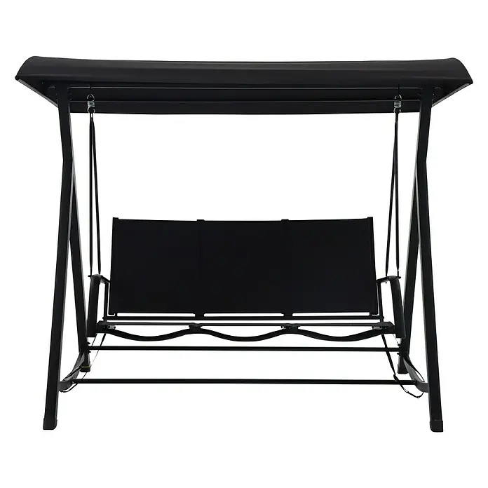 Sunfun Melina Hollywoodschaukel - B x T x H: 209 x 113 x 171 cm, Schwarz - Vorderansicht