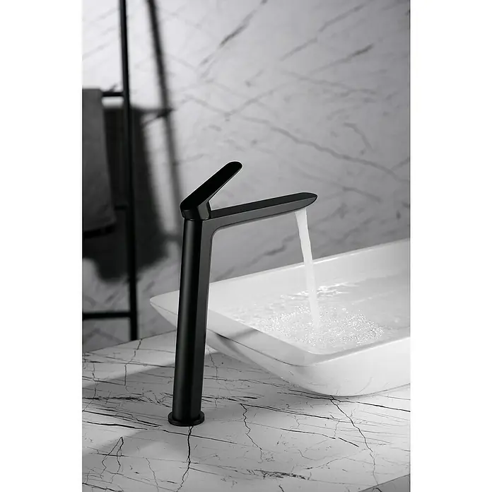 Imex Bélgica Grifo de lavabo alto - Negro, Mate - Foto ambiente