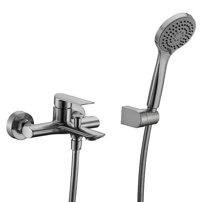 Imex Ural Grifo monomando de bañera - Níquel, Cepillado - Primer plano