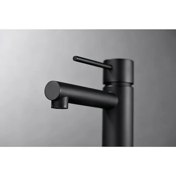 Imex Milos Stick Grifo de lavabo - Negro, Mate - Primer plano