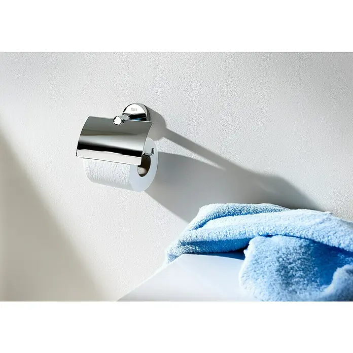 Roca Twin Portarrollos papel higiénico - Con tapa, Cromo, Metal - Foto ambiente