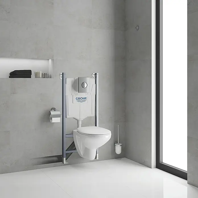 Grohe Set WC suspendido BAU - Salida WC: Horizontal, Blanco/Cromo - Foto ambiente